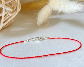 Red Kabbalah bracelet - string of fate -for man for woman gift - silk bracelet - silk cord - Good luck - evil eye