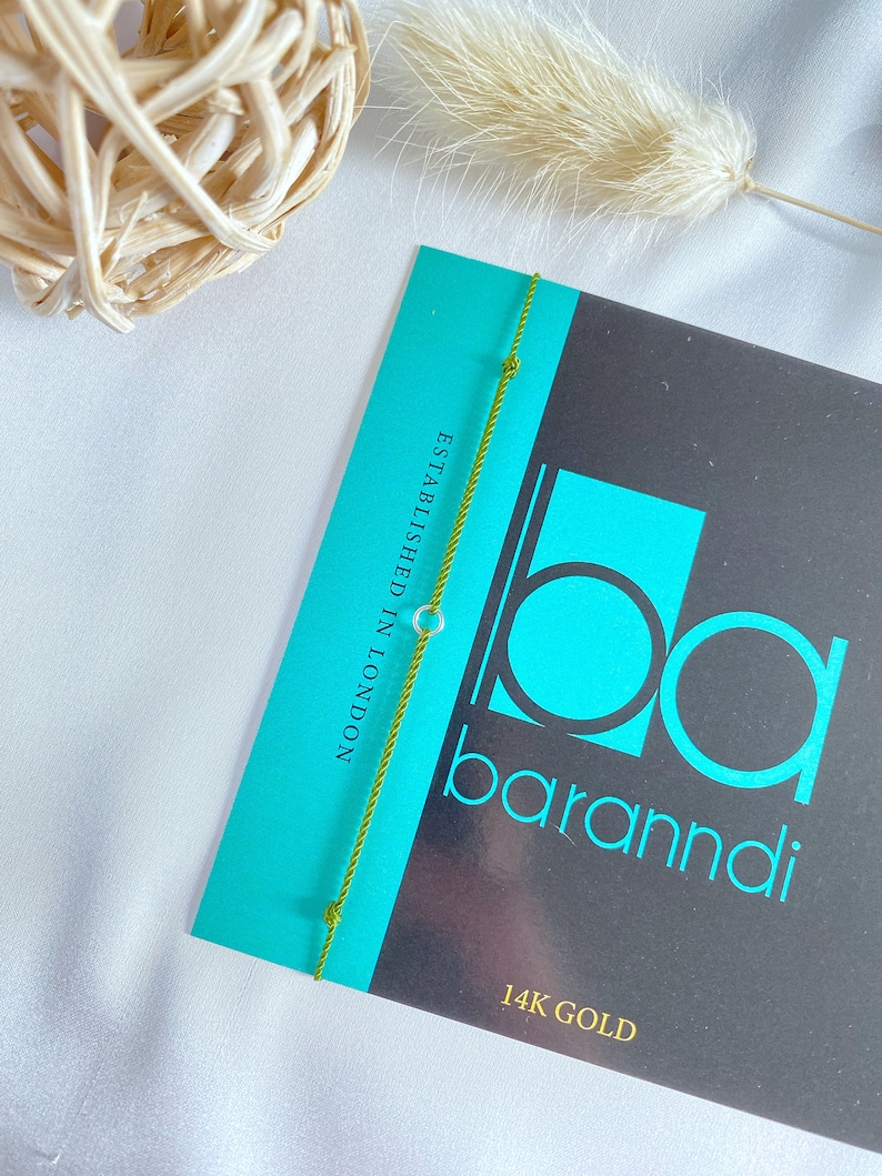 14k White Gold or Sterling Silver Circle Karma Silk Bracelet Red String