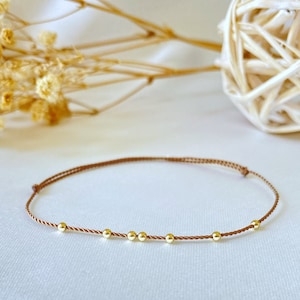 14k gold red string bracelet silk cord red string bracelet solid gold jewelry waterproof silk string bracelet image 6