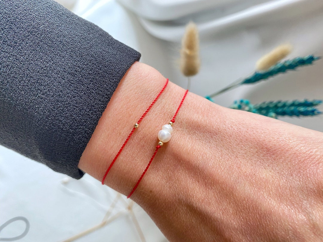 14k Gold Diamond Cut Red String Bracelet Silk Cord Red String Bracelet Solid Gold Jewelry Waterproof Silk String Bracelet Etsy