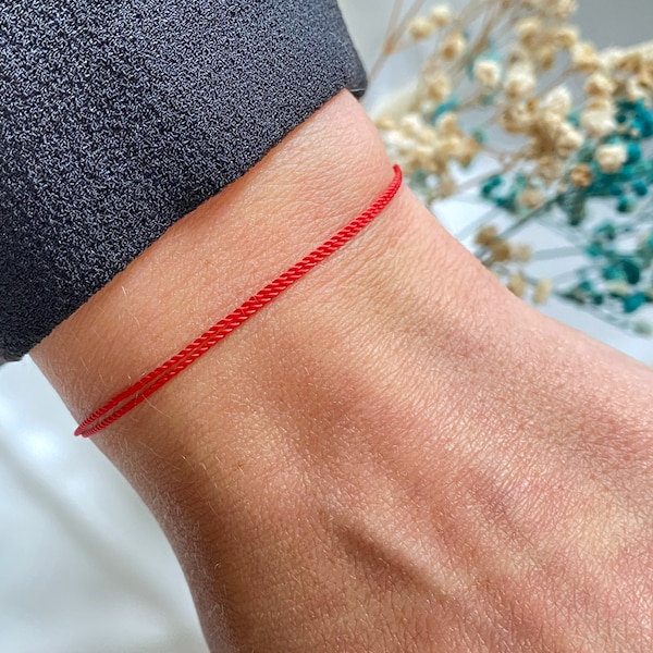 Red string of fate - evil eye - red kabbalah - friendship bracelets - silk string