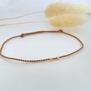 18k gold bead red string bracelet - silk cord red string bracelet - solid gold jewelry - waterproof silk string bracelet