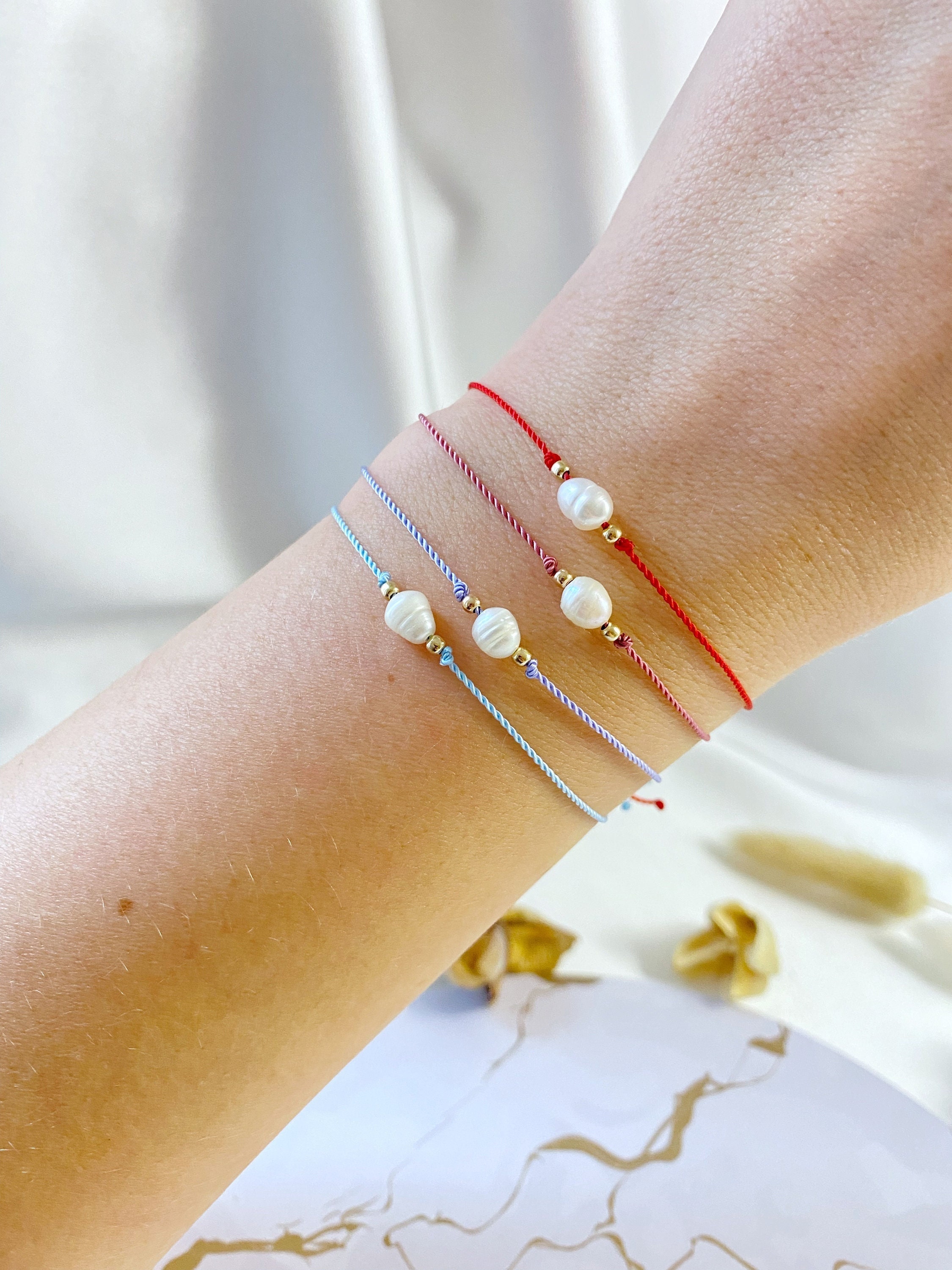 Pearl cord bracelet deals