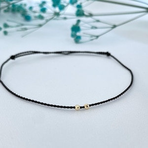 14k gold diamond cut red string bracelet - silk cord red string bracelet - solid gold jewelry - waterproof silk string bracelet