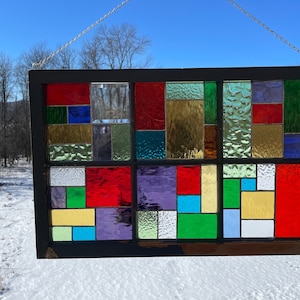 Stained Glass Farm House Window
