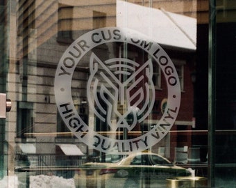 Custom Etched Glass Vinyl Decal | Custom Decal | Window Decal | Business Sign | Your Company Logo | Frosted Glass Style Sticker