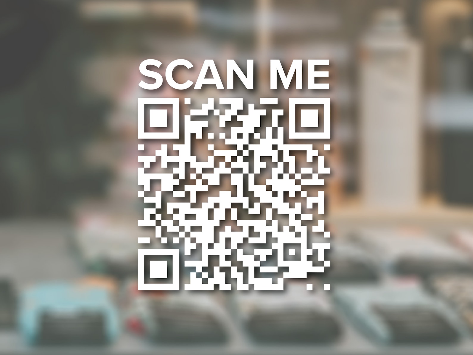 Custom QR Code Vinyl Decal QR Code Sign Window Decal Link to site, Menu, Social Media