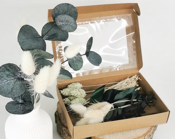 DIY Trockenblumen Box MINI in Grün & Weiß