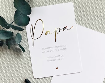 Karte Papa | Geburtstag | Vatertag | Goldene Folie | A6 Postkarte