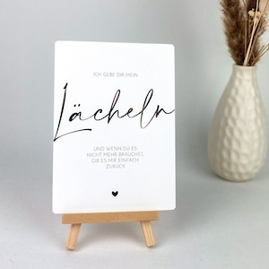 Karte "Ich gebe dir mein Lächeln" | kleine Aufmunterung | Liebeskummer | UV-Lack-Veredelung | A6 Postkarte