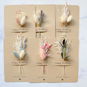 Card with dried flowers | personalized | Kraft paper | sustainable | A6