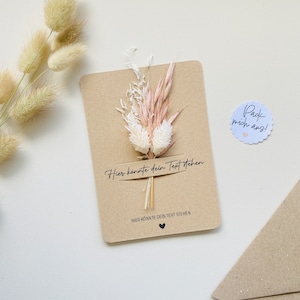 Karte mit Trockenblumen | personalisiert | Kraftpapier | nachhaltig | A6