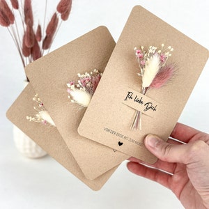 Valentinstagskarte mit Trockenblumen | Valentinstag | Herzensmensch | personalisiert (optional) | Kraftpapier | nachhaltig | A6