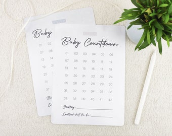 Countdown Baby | Geburt | Junge | Mädchen | Geschenk Schwangerschaft | A5 | A4