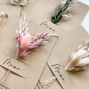 Karte zum Muttertag mit Trockenblumen | Kraftpapier | A6