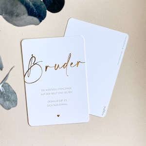 Karte BRUDER Gold | Bruderherz | Goldene Heißfolie | A6 Postkarte