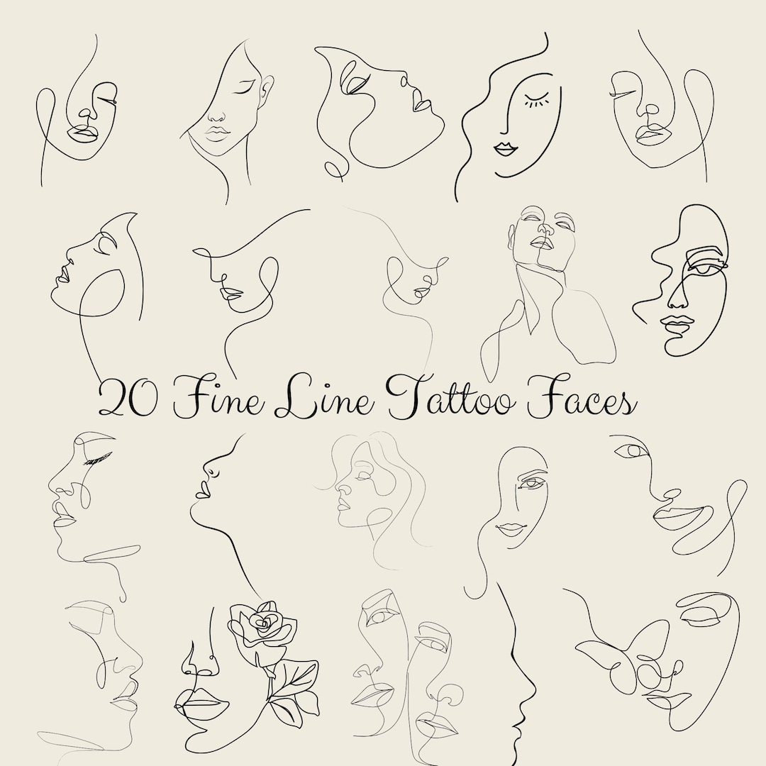 Minimalist One Line Face Art | Continuous Line Drawing Faces PNG SVG ...