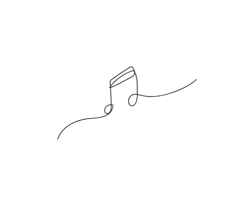 Fine Line Music Note Tattoo Stamps and Clipart – Minimalist SVG & PNG ...