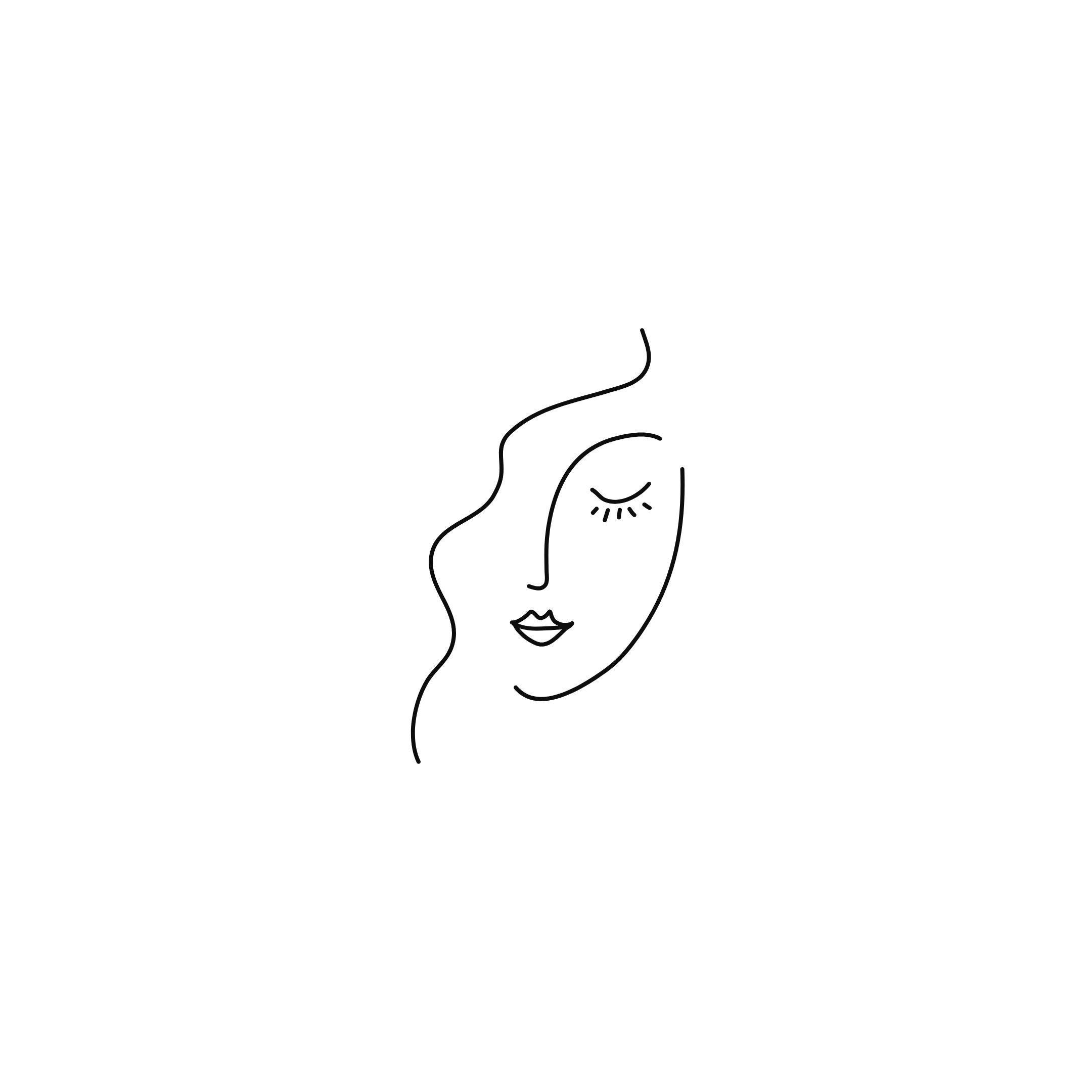 Minimalist One Line Face Art | Continuous Line Drawing Faces PNG SVG ...