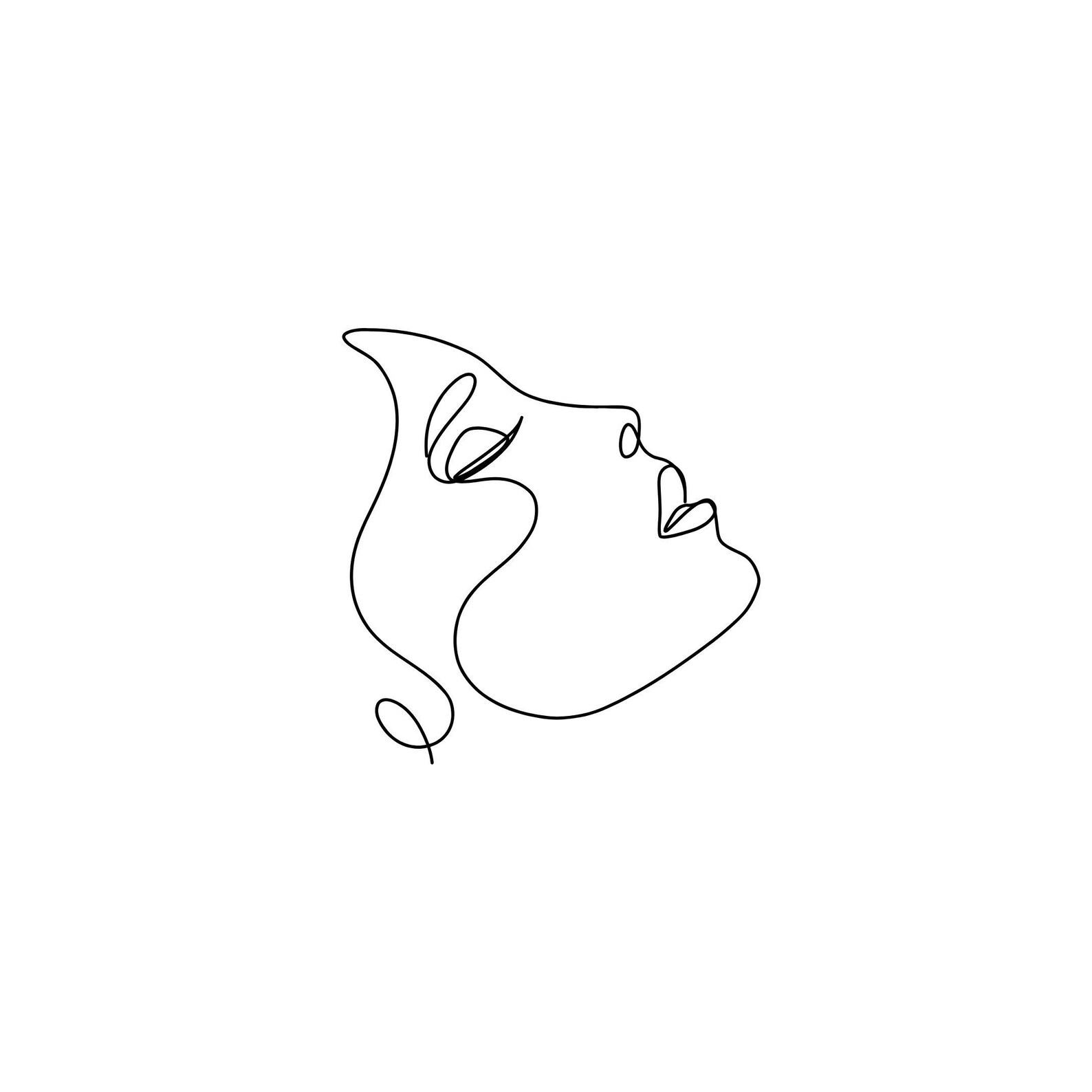 Minimalist One Line Face Art | Continuous Line Drawing Faces PNG SVG ...