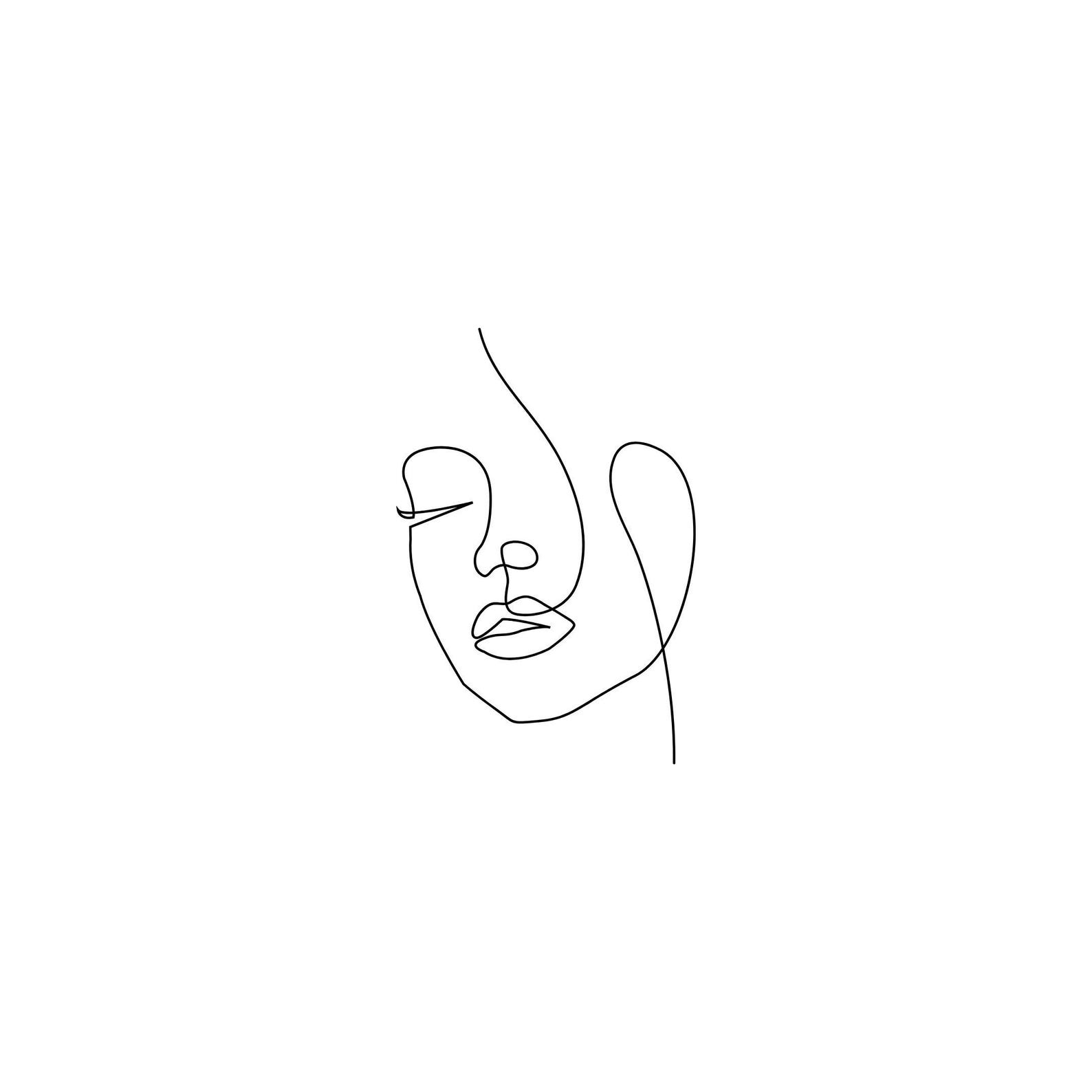 Minimalist One Line Face Art | Continuous Line Drawing Faces PNG SVG ...