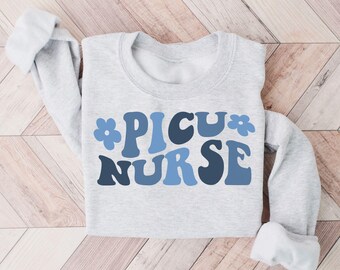 PICU Nurse Crewneck Sweatshirt for Pediatric icu Shirts Tshirt, PICU Team, PICU nurse sweater,Pediatric Intensive Care Unit Nurse Sweatshirt