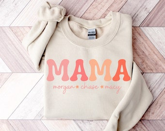Custom mom sweatshirt, custom mom shirt, Mama sweatshirt, Mom shirt with names, mothers day gift, mothers day shirt mama shirt, new mom gift