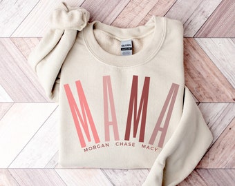 Custom mom sweatshirt, custom mom shirt, Mama sweatshirt, Mom shirt with names, mothers day gift, mothers day shirt mama shirt, new mom gift