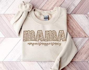 Custom mom sweatshirt, custom mom shirt, Mama sweatshirt, Mom shirt with names, mothers day gift, mothers day shirt mama shirt, new mom gift
