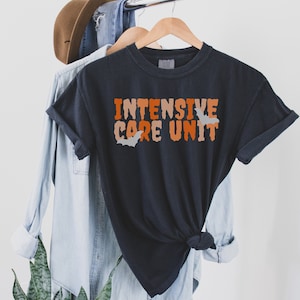 Halloween ICU Comfort Colors Shirt, icu Crewneck tshirt, Intensive Care Unit Nurse Shirts, ICU Doctor Gift, Fall Nurse tshirts, ICU team