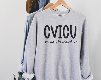 CVICU Nurse Crewneck Sweatshirt for Cardiac icu Shirts Tshirt, CVICU nurse sweater, Cardiovascular Intensive Care Unit Nurse Sweatshirt