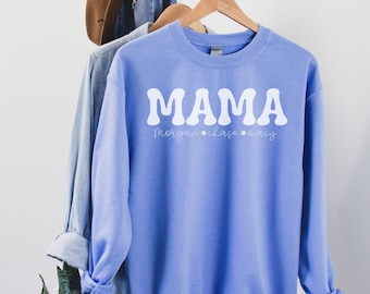 Custom mom sweatshirt, custom mom shirt, Mama sweatshirt, Mom shirt with names, mothers day gift, mothers day shirt mama shirt, new mom gift