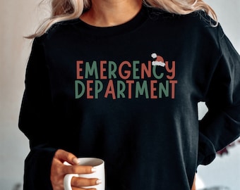 Christmas Emergency Department Crewneck, Christmas ER Nurse, Emergency Room Tech Gift, ER Tech Sweatshirt, Emergency Nurse Sweatshirt