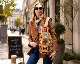 Crochet Bag Handmade, Summer Shoulder Bag, Boho Knit Purse, Everyday Tote, Gift for Her, Minimal Aesthetic Bag, Soft Yarn Handbag