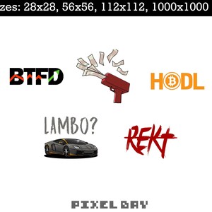 Cryptocurrency Emotes - Twitch/Discord Sub Badges - Digital Download- cypto memes