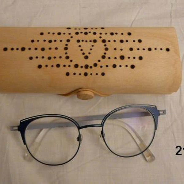 Etui pour lunettes, en bois, personnalisé