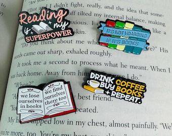 Bookish Enamel Pin Set | Book Lover Lapel Pins