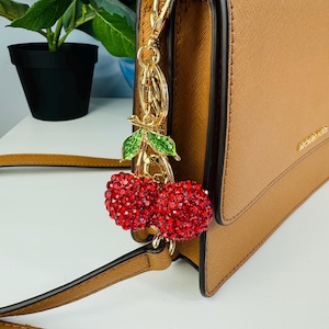 Cherry Keychain | Bag Charm | Sparkly Cute Girly Gift | Key Accessories