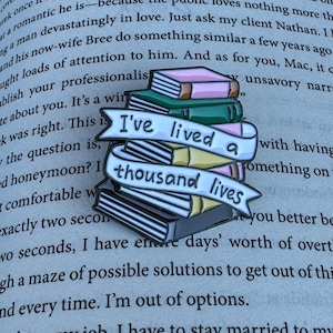 Book Stack Enamel Pin | Lapel Badge