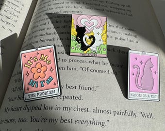 Cat Tarot Card Enamel Pin Set | Magical Lapel Pins