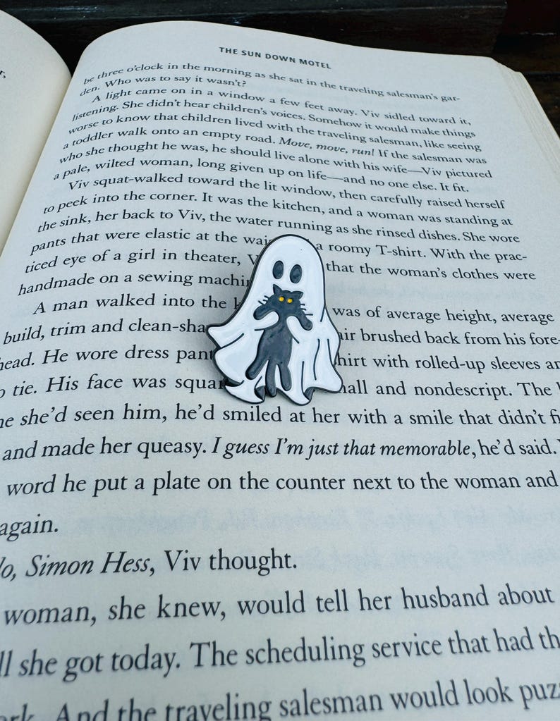 Hugging Scared Pin Ghost Hugging Black Cat Enamel Pin | Halloween Lapel Badge - Etsy