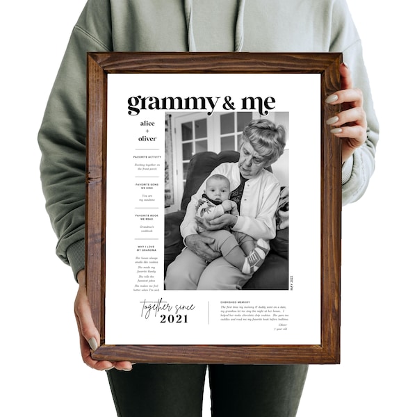 Personalized Mother's Day Gift For Grandma, Custom Mother's Day Present for Granny, Handmade Gift Grandmother, Gift for Nana Mother's Day