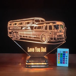 Greyhound Coach, Matchbox, Christmas ornament, bus, Greyhound, Personalized 3 d lamp design, present, gift, birthday, lamp night,