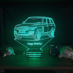 Personalized,firm,company logo lamp design,present,gift,birthday,lamp night, gifts,range rover,land rover,range rover art,offroad,3d lamp
