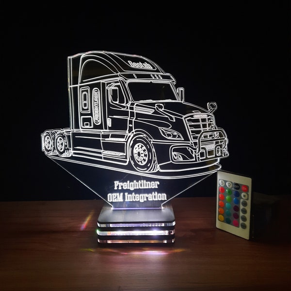 Personalized 3 d lamp design,present,gift,birthday,lamp night,wedding gifts.classic,Freightliner,truck, logistics, transportation,