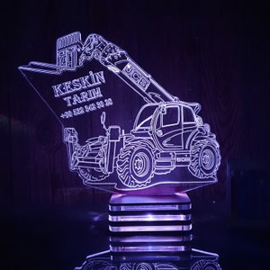 Personalized,firm,company logo lamp design,present,gift,birthday,lamp night, gifts,telehandler,monitou,caterpillar