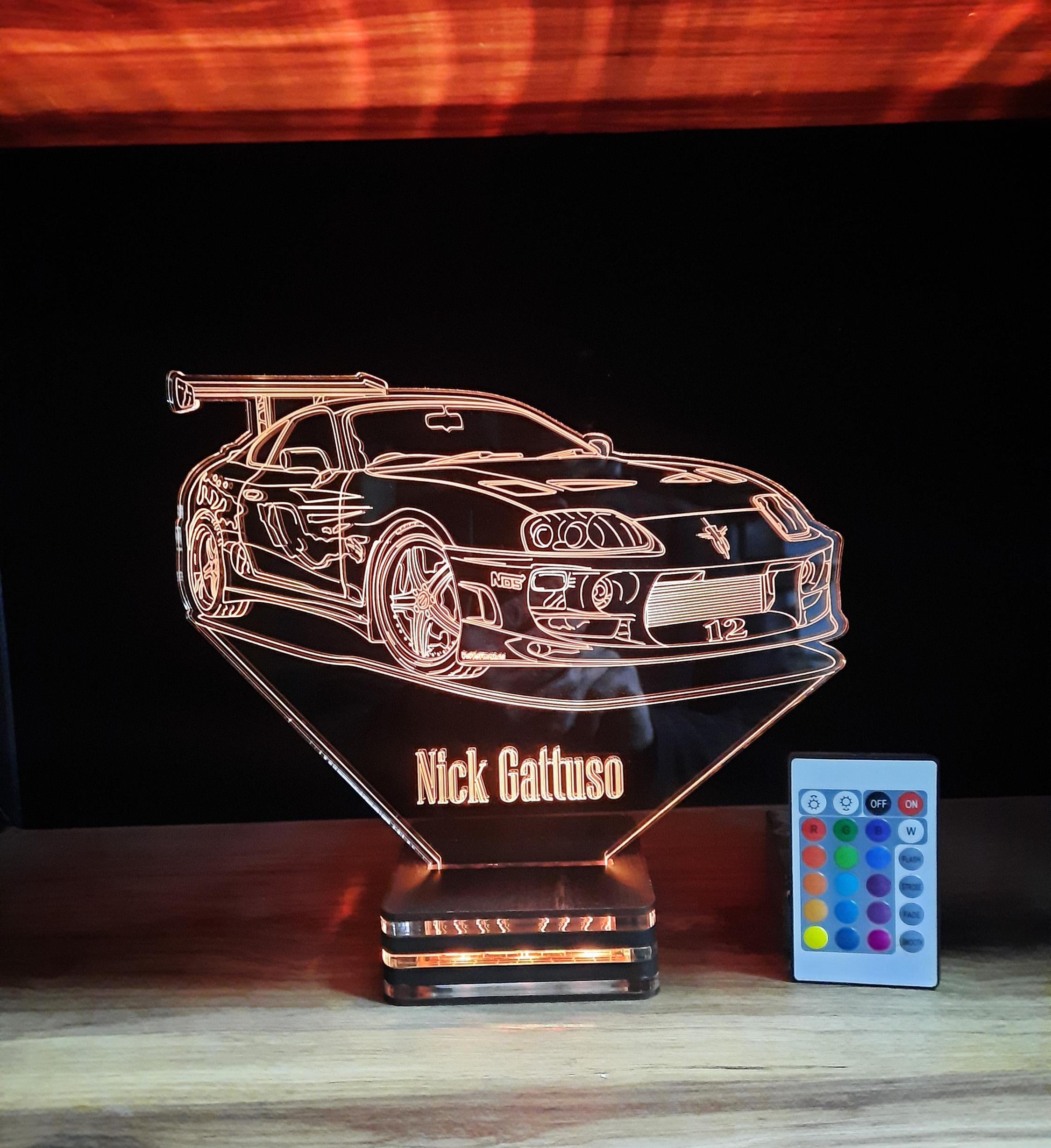 Personalized 3 d lamp,The Fast and the Furious ,present,gift,birthday,lamp night,wedding gifts.classic car,old car,paul walker,supra,toyota