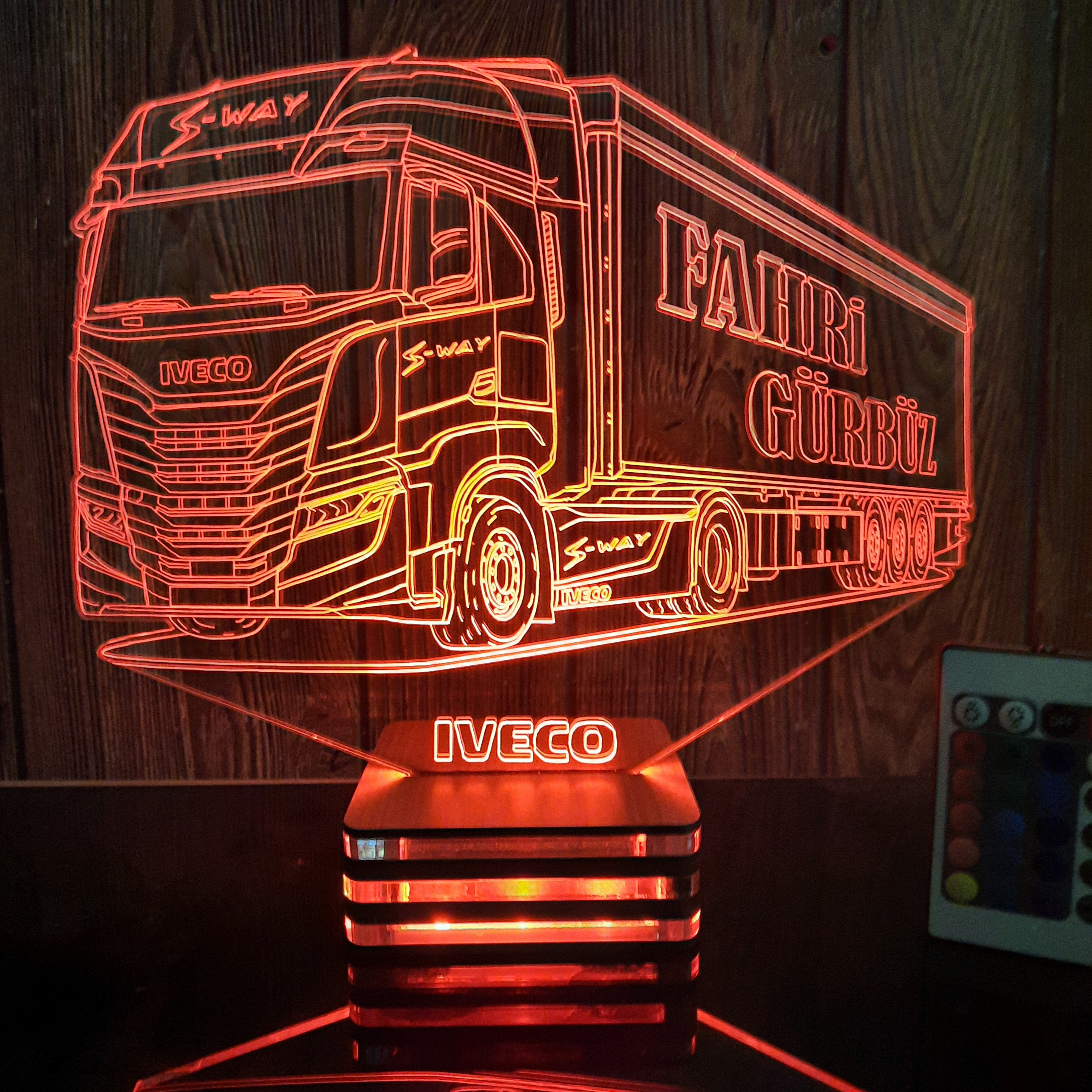 Personalized,firm,company logo lamp design,present,gift,birthday,lamp night, gifts.truck,transport,auto accessory,ıveco,s-way