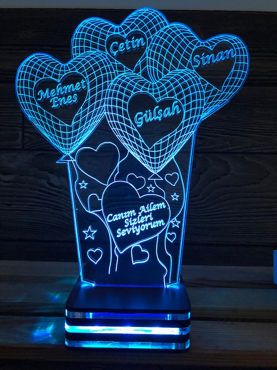 Lampada 3D personalizzata, San Valentino, regalo, regalo, compleanno, notte  della lampada, regali di nozze.anniversario, azienda, design della lampada  con logo aziendale -  Italia
