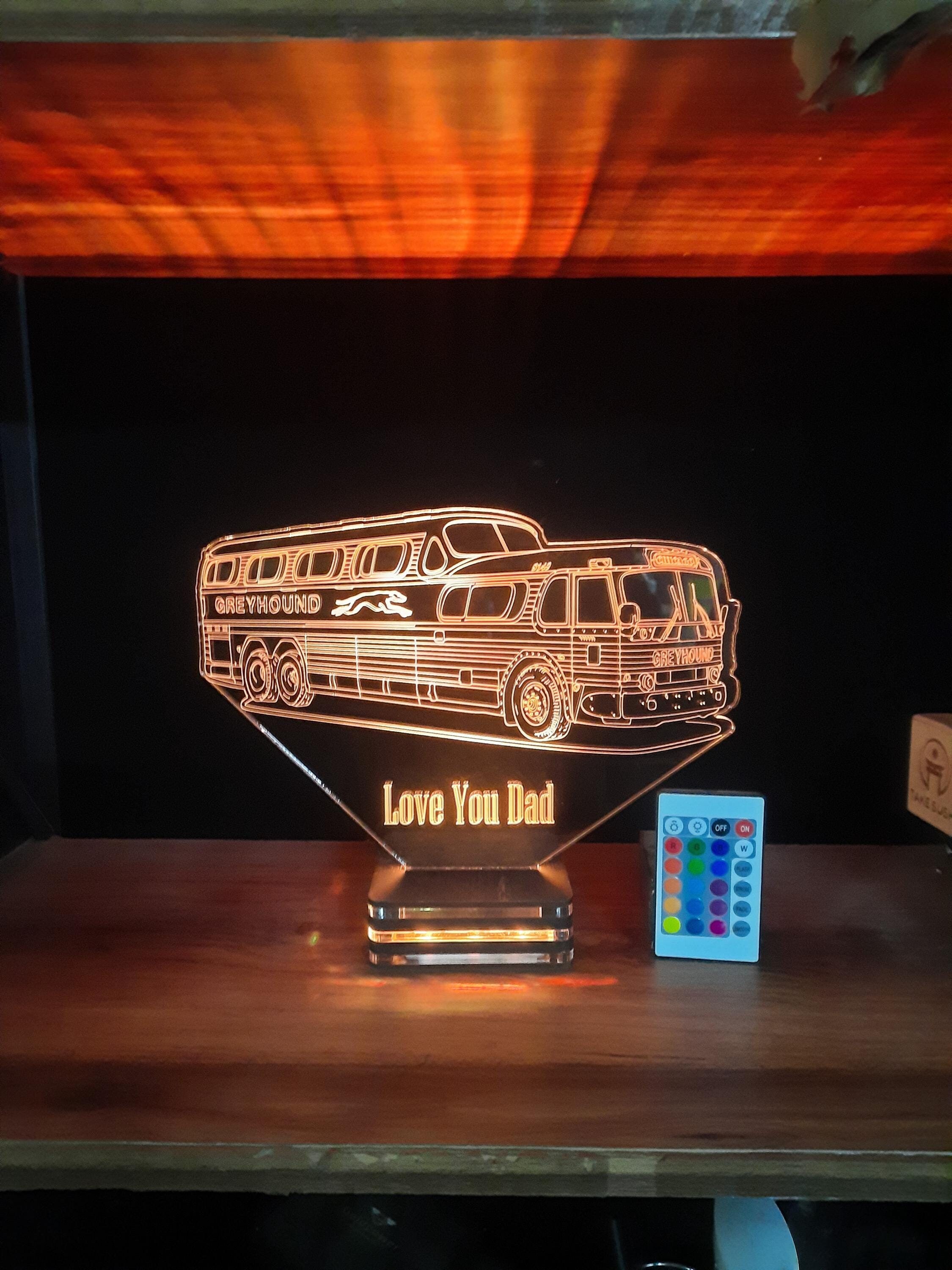 Greyhound Coach, Matchbox, Christmas ornament, bus, Greyhound, Personalized 3 d lamp design, present, gift, birthday, lamp night,
